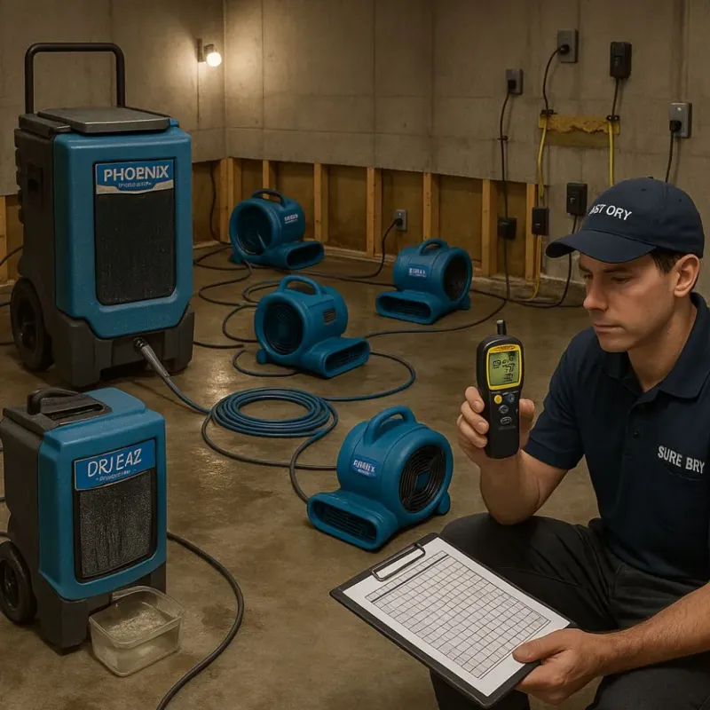 Structural Drying and Dehumidification process in Russellville, KY